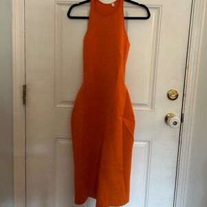 A.L.C. Orange High Neck Cutaway Dress